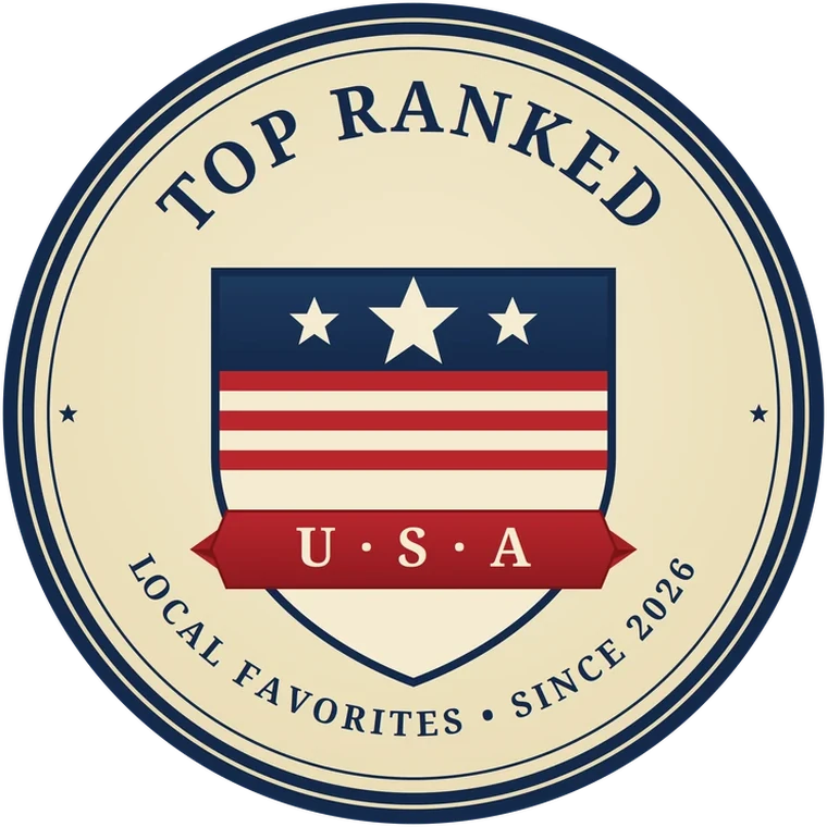 Top Ranked USA badge — a navy and cream seal with a shield, ribbon and stars